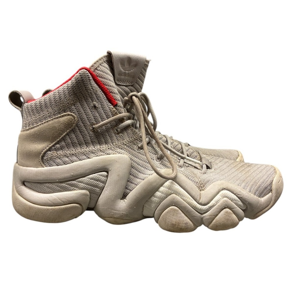 Adidas Crazy 8 ADV PK Sneakers Mens 8.5 Gray Knit High Top‎ Basketball Shoes